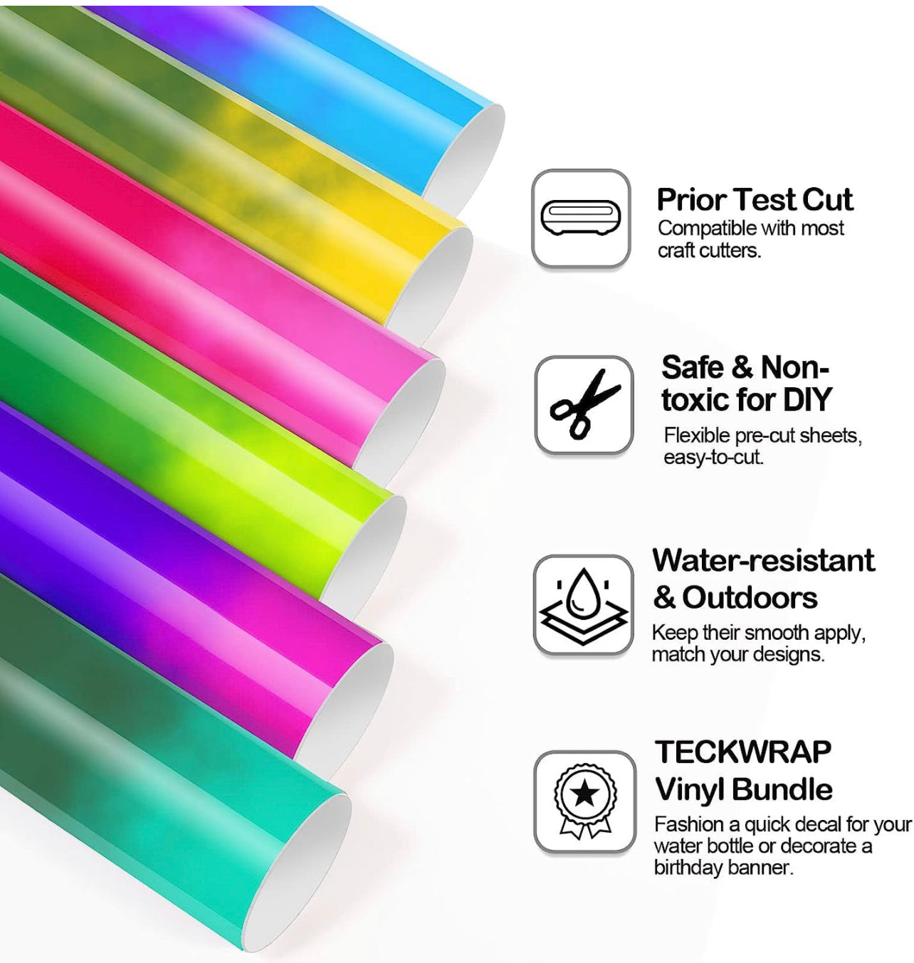 Neon Cold Color Changing Vinyl Sheets Pack( 5 PCS)